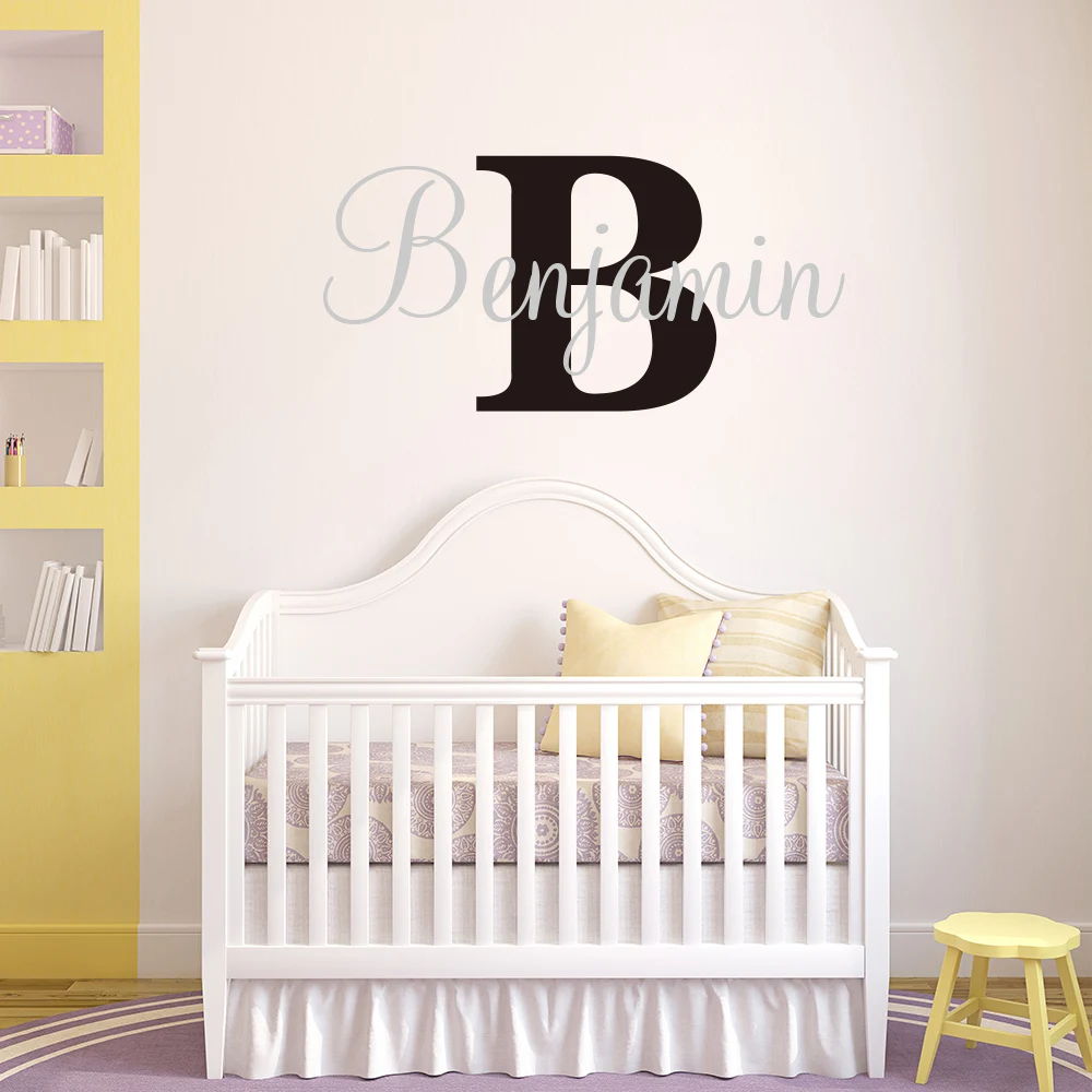Fancy Monogram Stickers Personalized Custom Name Wall Sticker Vinyl Decals For Kid Boy Girls Rooms Decoration Nursery Decor