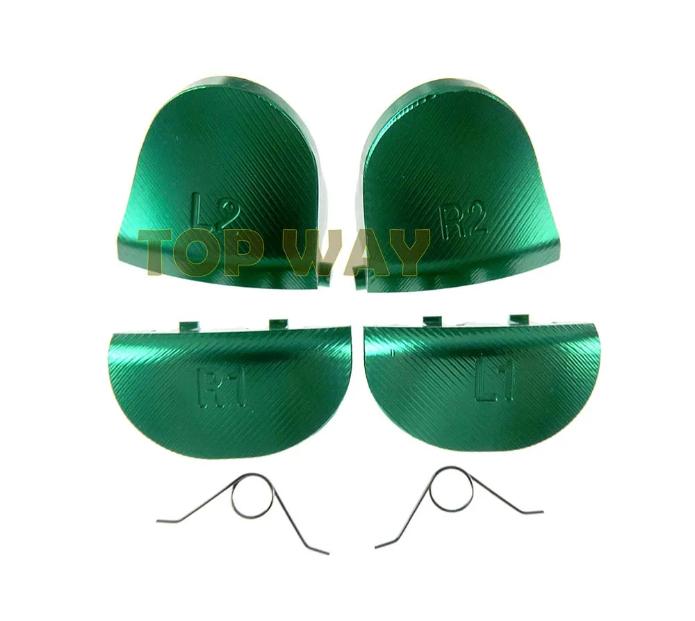 green L1 R1 L2 R2 JDS001 JDM011 металлические пуговицы в виде пуль-грибок L1 R1 L2 R2 Dpad Алюминий кнопки для PS4 v1 контроллер - Цвет: green L1 R1 L2 R2