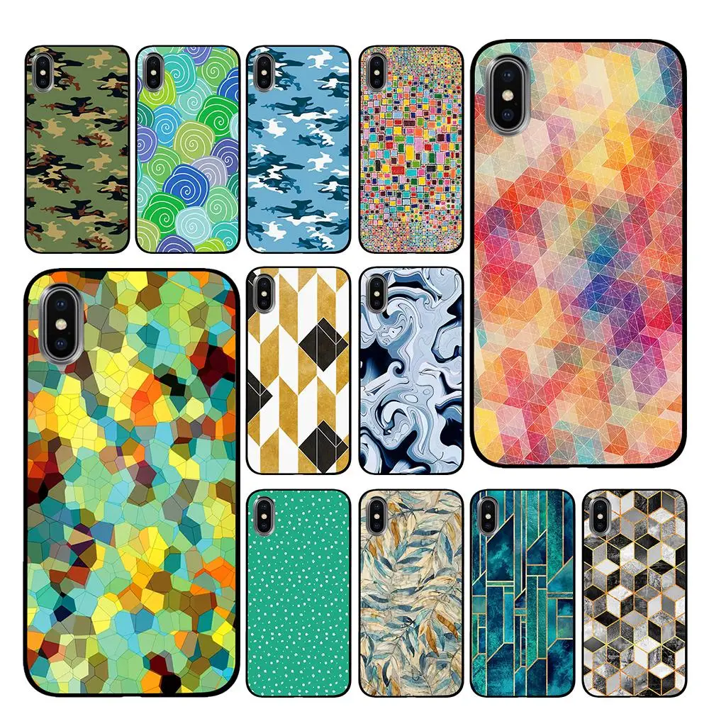 Камуфляжный Графический черный чехол ТПУ для iPhone 5 5S 6 6s 7 8 Plus X XS XR 11 Pro Max | Мобильные