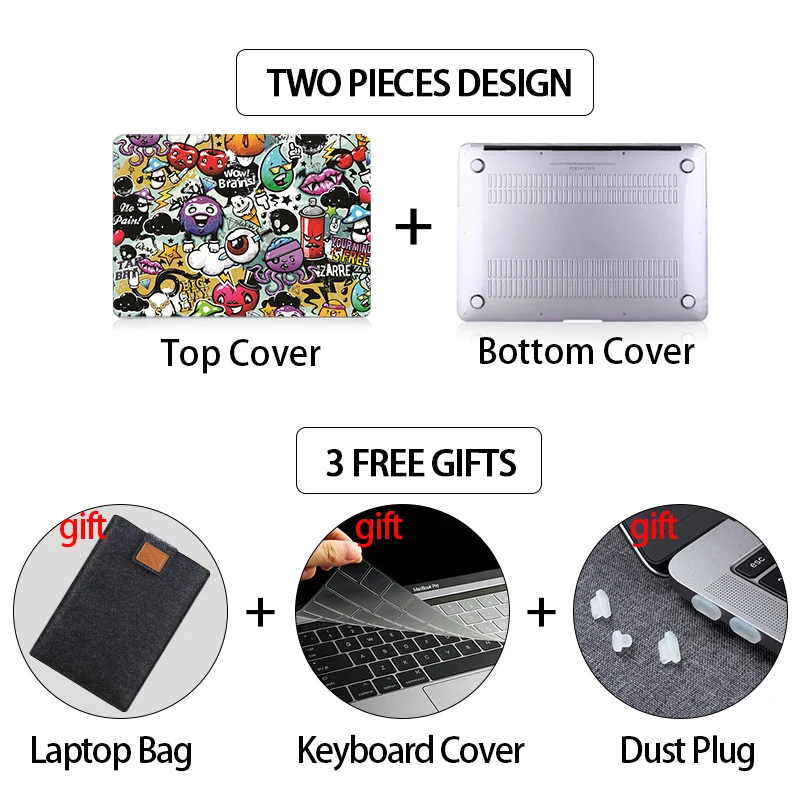 Mtt-capa para Laptop para Macbook Air 13 Macbook Pro 13 14 16 Touch Bar 13 136 m1 m2 Funda Capa para Laptop dos Desenhos Animados A2179 A1932 2023 - Imagem 5