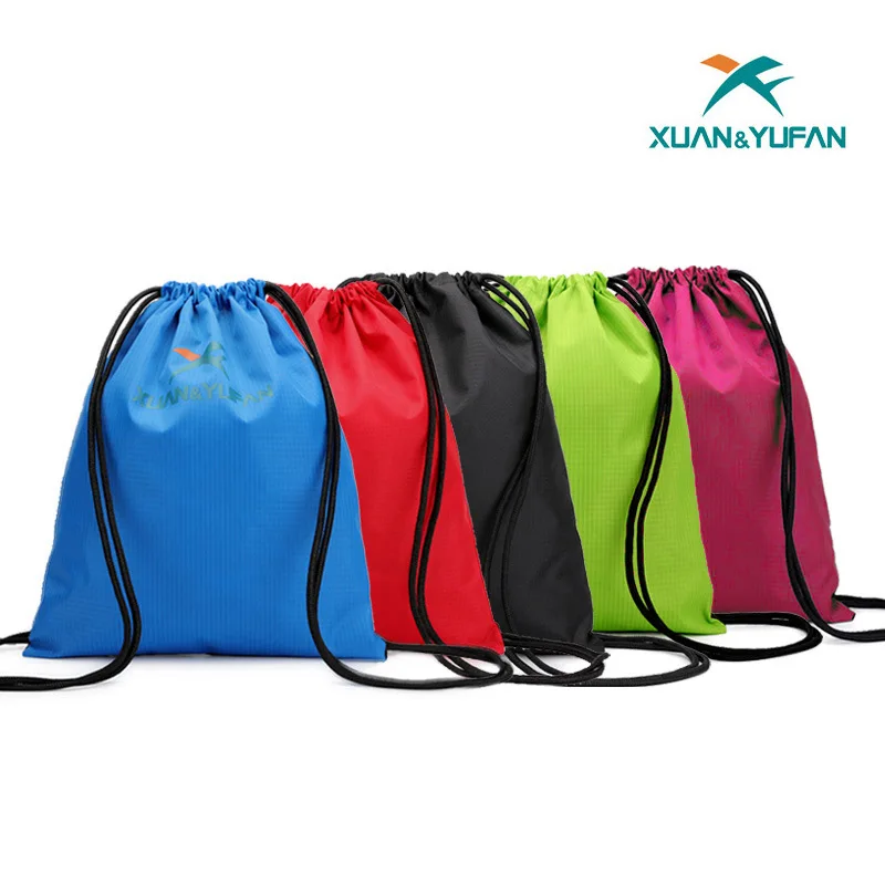 

Sports Waterproof Nylon Cloth Outdoor Drawstring Bag Backpack Pull Drawstring Men And Women Backpack Customizable Do Printed Wor
