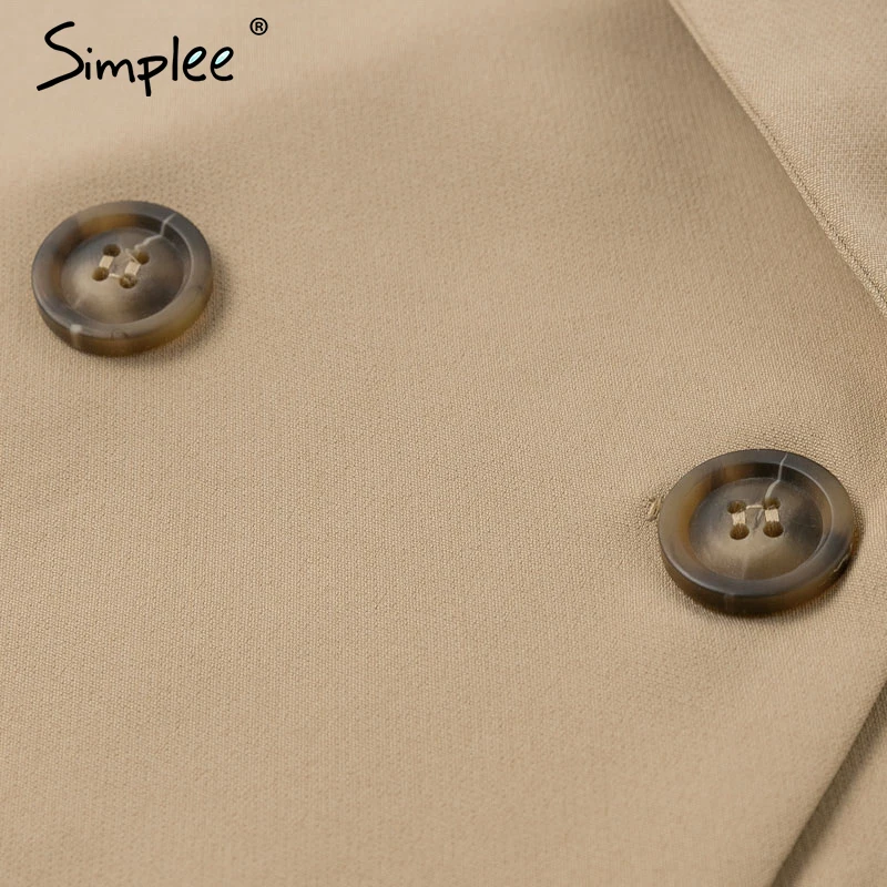 Женский двубортный Блейзер Simplee повседневный офисный блейзер с длинным рукавом