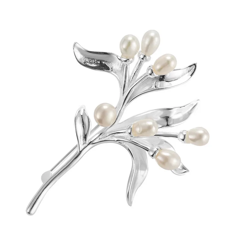 Bastee olive Pearl Brooch 925 Sterling Silver Brooches For Women Pin Luxury  Hmong Jewelry