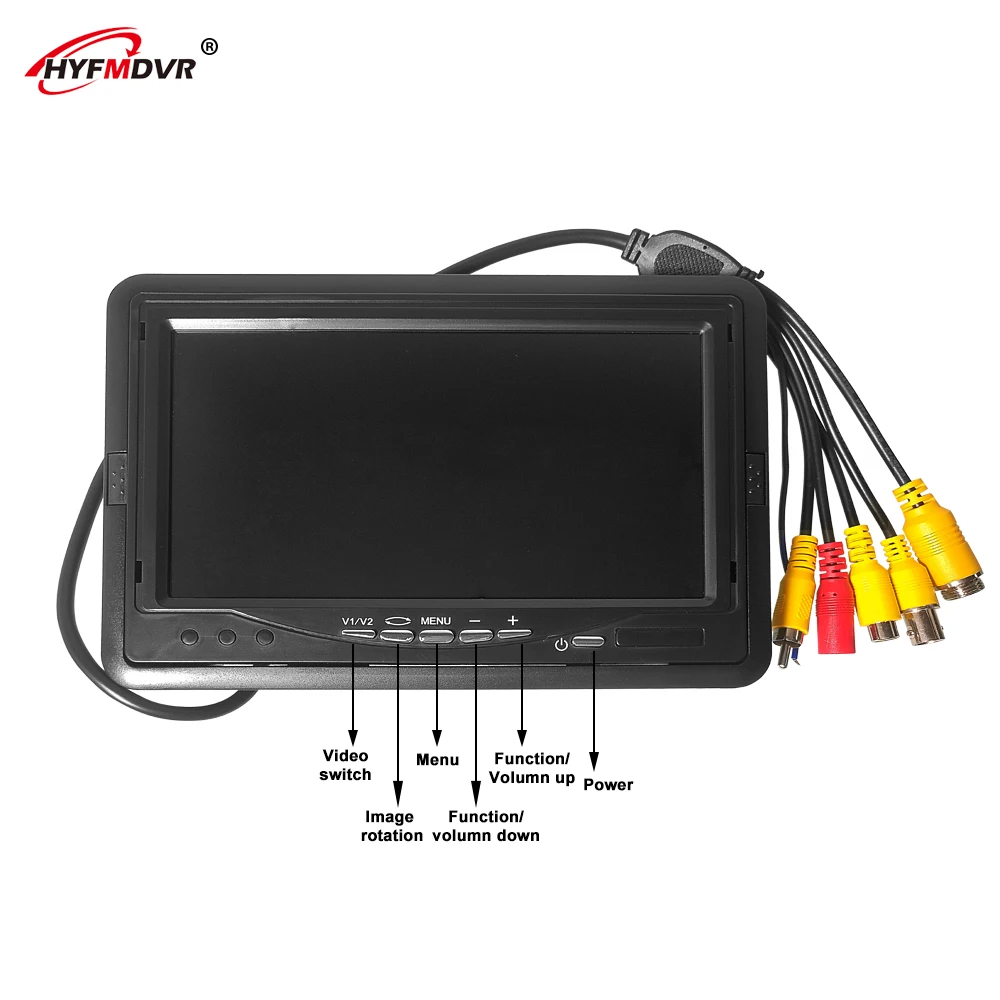 HYFMDVR фабричная поставка 7-дюймовый сенсорный экран HD ЖК-дисплей дисплей автомобиля грузовика, автобуса, монитор 12V 24V система цветного телевидения PAL/NTSC/Auto