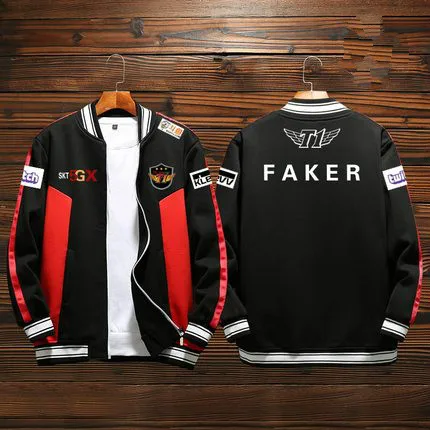 Black 2 Skt T1 S9 командная форма Faker толстовки на молнии хлопок бейсбол плюс бархат толстовки Верхняя одежда зимняя мужская повседневная свободная теплая куртка - Цвет: Black 2