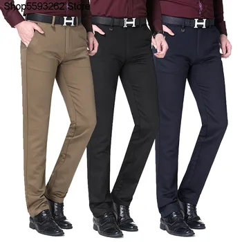 

Men Leisure Pants 2020 Season Middle-aged And Elderly Solid Color Straight Tube Pants Dad Pack Leisure Long Pants Thick