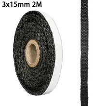 2M Aling Strip Glass Seal 10/15 Mm Fiberglass Black Flat Stove Rope Adhesive Glass Seal Stove Fire Ropes