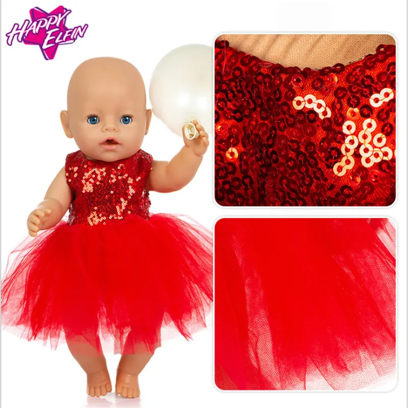 Born New Baby Fit 18 дюймов 43 см кукольная одежда Кукла шар красный фиолетовый белый танцевальное платье костюм аксессуары для ребенка подарок - Цвет: Q-100