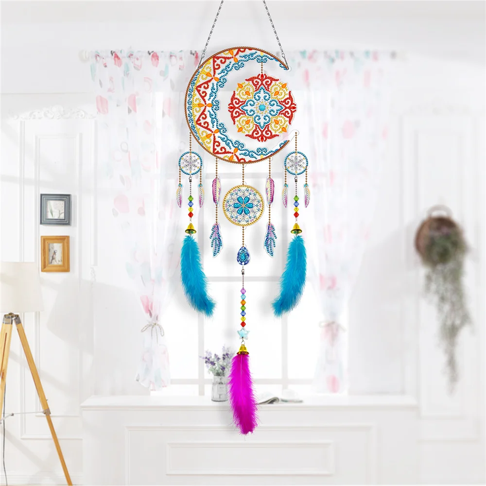 

DIY diamond painting mosaic embroidery dream catcher window wind chimes ornaments home decoration gifts