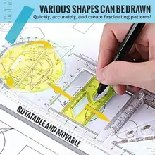 Règle de dessin multifonction pour étudiants, mesure géométrique, écriture, enseignement, bricolage