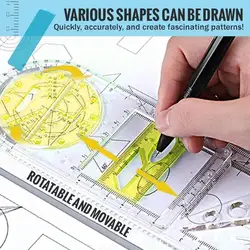 Règle de dessin multifonction pour étudiants, mesure géométrique, écriture, enseignement, bricolage 