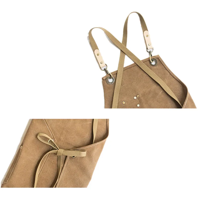 Cena Na płótnie fartuch kuchenny Barista barman szefa kuchni fartuch fryzjerski z wyżywieniem we własnym zakresie jednolite pracy nosić antypoślizgowe kombinezony