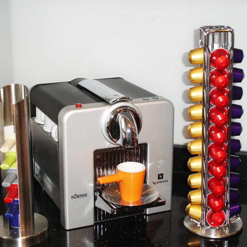 40 чашек для Nespresso держатель хранения кофе Органайзер стенд диспенсер стойка