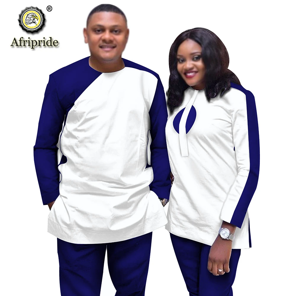 african traditional attire African Couple Clothing Women Suits + Men Clothing Set Dashiki Outfits Shirt and Pant 2 Piece Tracksuit  Wax AFRIPRIDE S20C006 african style clothing