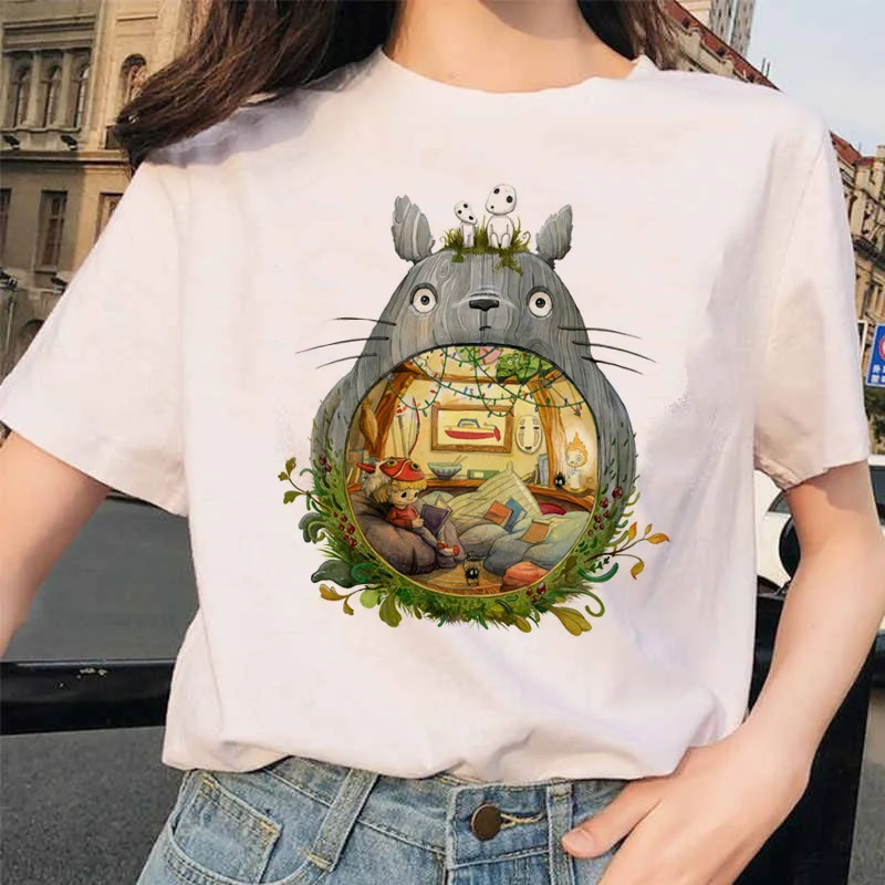 Totoro, футболка, женские футболки, футболка, топ, тройник, Унесенные призраками, студия Ghibli kawaii, 90 s, графический Харадзюку, Хаяо Миядзаки, одежда - Цвет: 8