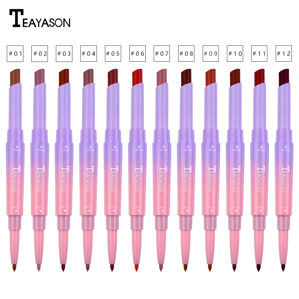Двухсторонний 2 в 1 карандаш для губ увлажняющий бархатный матовый карандаш для губ сексуальная красная помада естественного цвета Косметика для макияжа