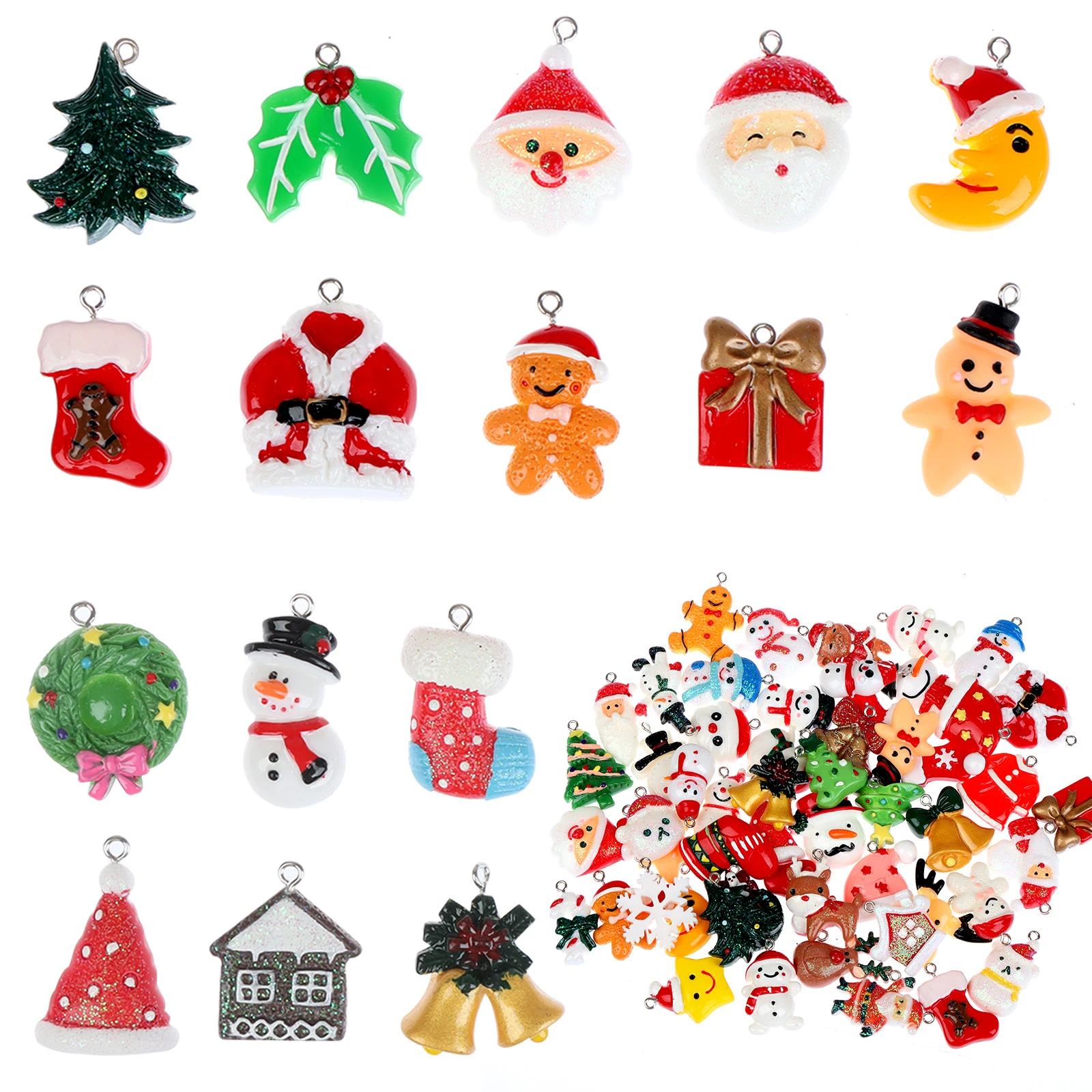 Colgante de Navidad, Charms de espalda plana|Colgantes y adornos en gota| - AliExpress