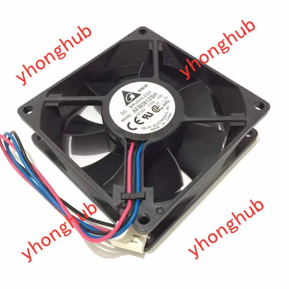 Delta Electronics AFB0812SH F00 DC 12V 0.51A 80x80x25 мм 3 Провода Сервер вентилятор