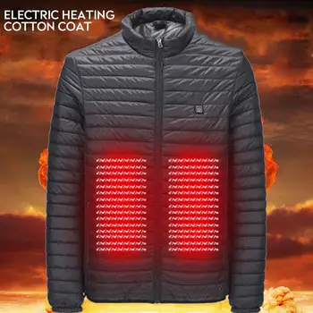 

USB Heated Coat Electric Vest Heated Waterproof Skiing Pocket Temperature Ajustable Heating Intelligent Winter Zipper