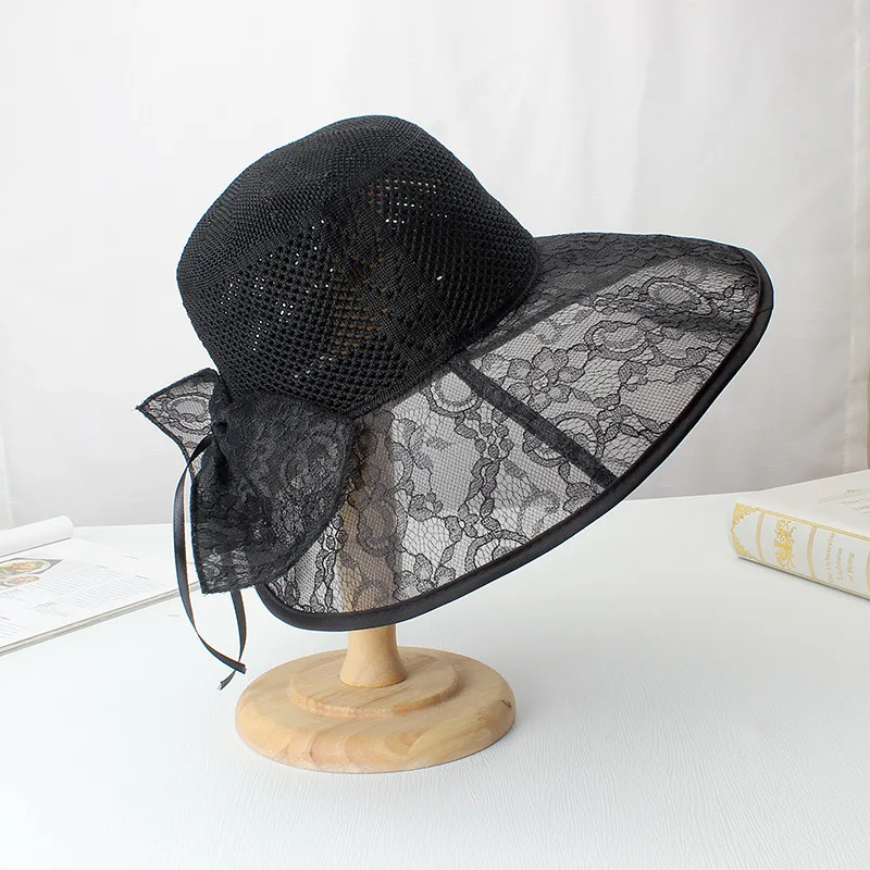 

Free Shipping HandMade Woven PP Yarn Summer Breathable Crochet Folding Women Polypropylene Fiber Silk Beach Sun Hat Lace Cab
