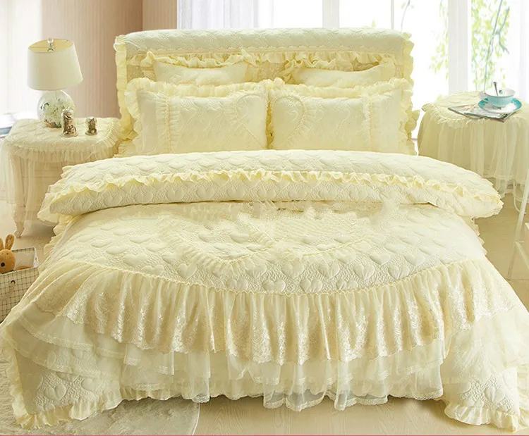 Korean Bedspreads Princess Bed Skirt 1.8 M Four Sets Of Lace Bedspreads