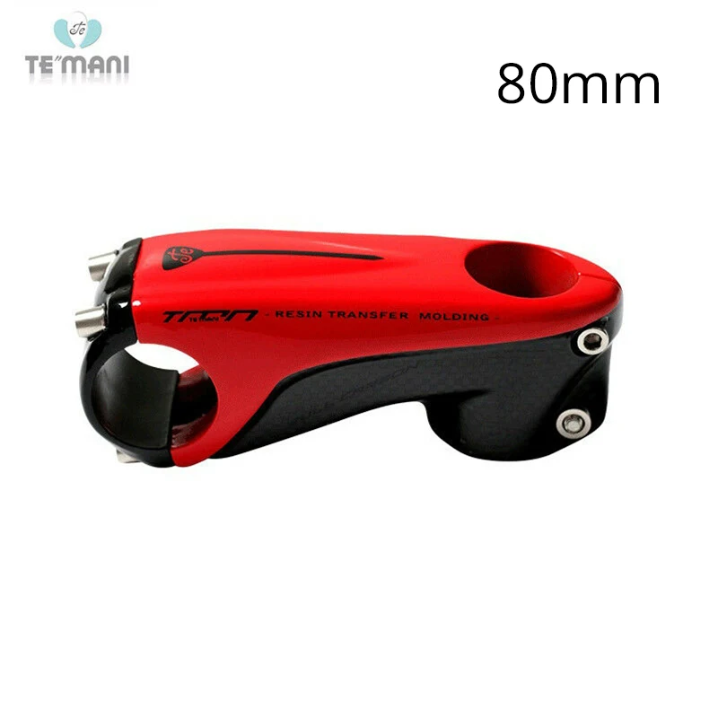 Red 80mm TEMANI велосипедный руль стебли Горный Дорожный велосипед из углеродного волокна 31,8*80/90/100/110 мм легкий вес 1-1/" складной велосипед - Цвет: Red 80mm