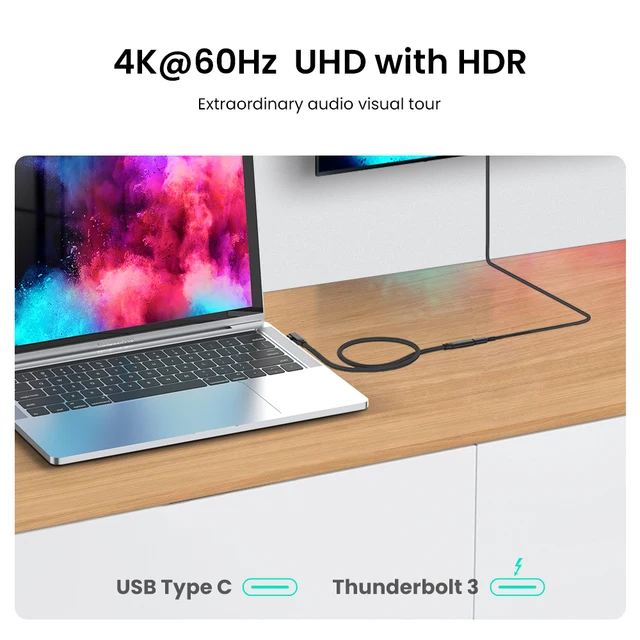 빠른 충전과 데이터 전송을 가능하게 하는 HD 4K USB C 연장 케이블