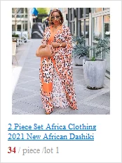 african attire for women 2 Piece Set Women Africa Clothes African Dashiki New Fashion Puff Sleeve Tops + Pants Suit Autumn Sexy Party Plus Size For Lady formal dresses south africa