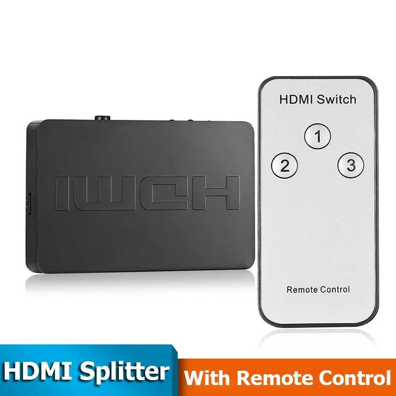Черный 3x1 1080p мини HDMI сплиттер 3 порта концентратор коробка автоматический переключатель 3 в 1 переключатель с пультом дистанционного управления для HDTV XBOX360 PS3 проектор - Цвет: Черный
