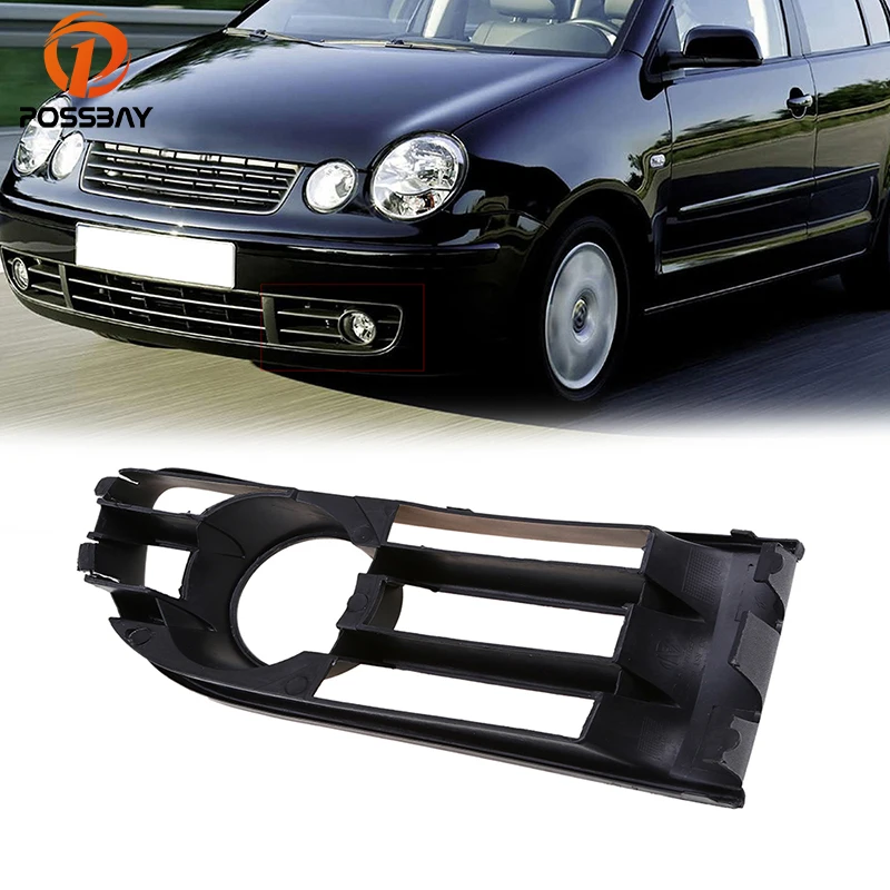 POSSBAY Black Front Lower Bumper Fog Light Cover Grille Grill Trim for