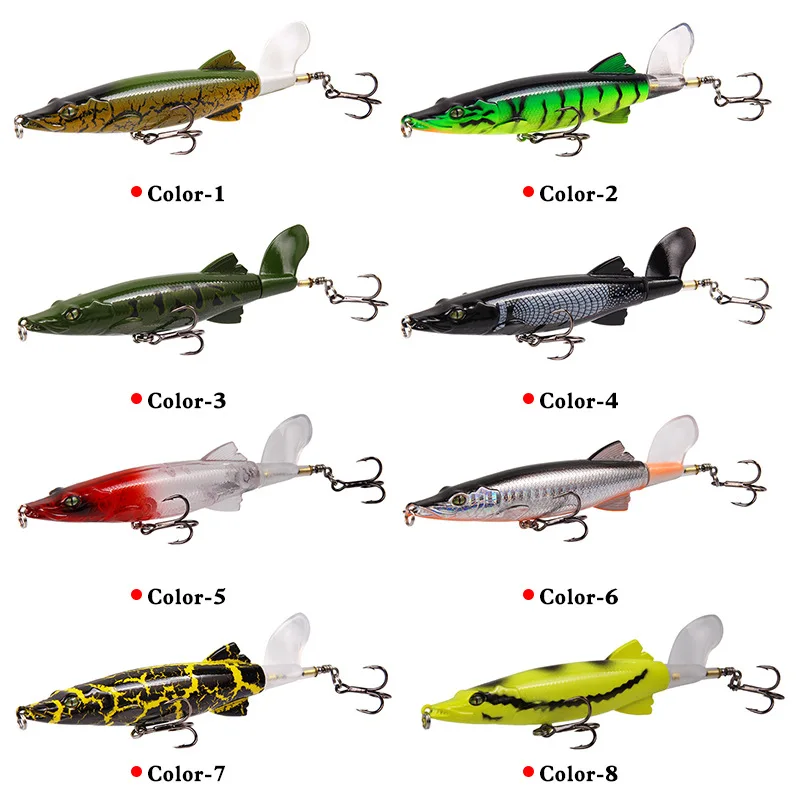 Isca de Pesca com Rotatable Novo Flopper Plopper Flutuante Popper Macio Cauda Artificial Isca Dura Swimbait Pesca 13cm 16g 10 Cheap Iscas artificiais