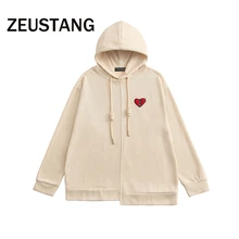 

Zeustang Hooded Sweatshirts Patchwork Pullover Hoodies Streetwear Long Sleeve Mens outdoor Casual Loose Fashion Tops