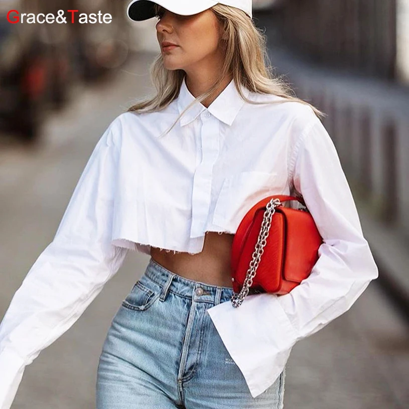 Grace &amp Taste модная летняя Осенняя Женская Новинка из чистого хлопка нестандартная