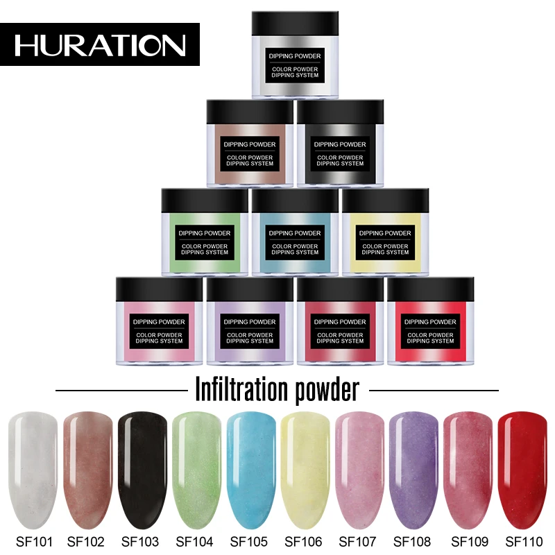 

Huration New Nail Glitter Infiltration Powder Dipping Nail Powders Holographic Glass Powder Acrylic Gradient Nail Natural Color