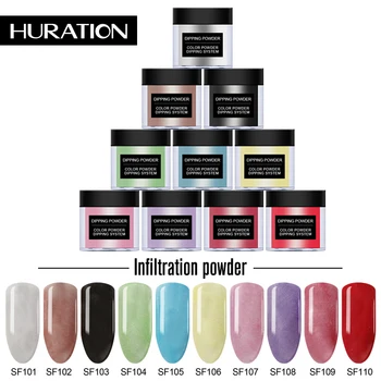 

Huration New Nail Glitter Infiltration Powder Dipping Nail Powders Holographic Glass Powder Acrylic Gradient Nail Natural Color