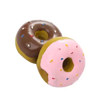 

1/2 Pcs Dog Donut Sound Toy Funny Educational Playing Doll Pet Training Toy Latex Doughnut Bite Toy Dog Toys Dog Chewing Toy