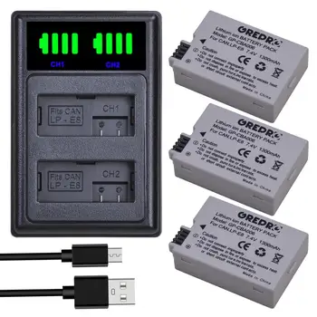 

3x LP-E8 LPE8 Battery +type-c LED Dual Charger for Canon EOS 550D 600D 650D 700D Rebel T2i T3i T4i T5i Kiss X4 X5 X6i X7i, LP E8