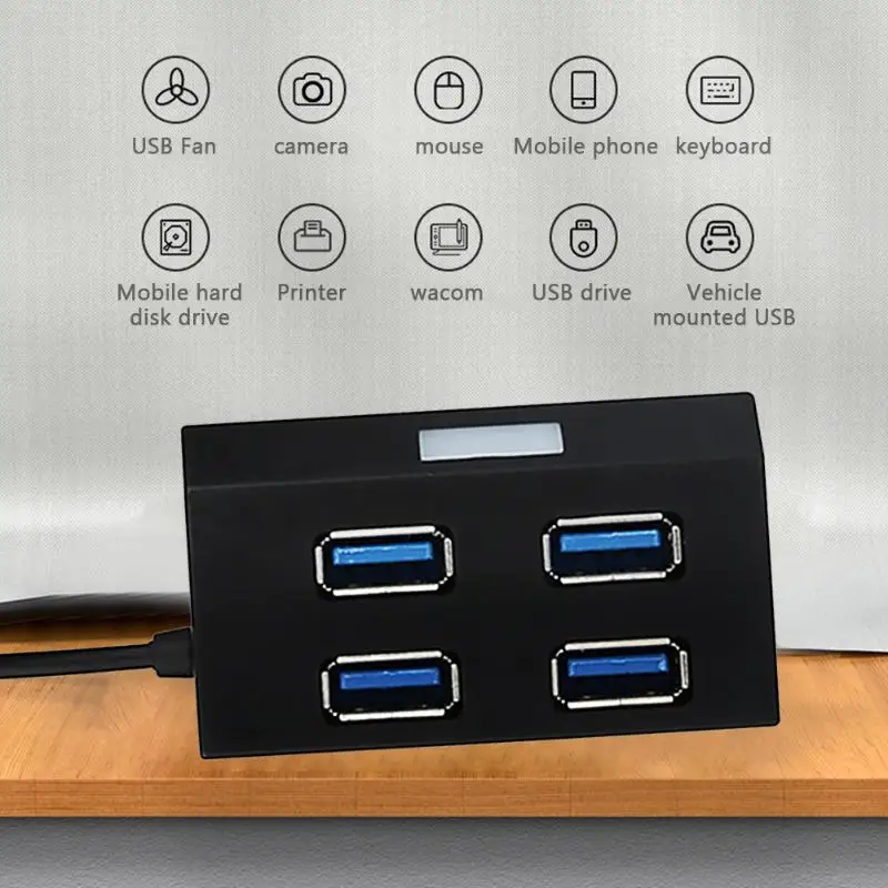 4 порта Mini USB 3,0 концентратор сплиттер отличное мастерство и долговечность адаптер Внешний конвертер для ноутбука Настольный