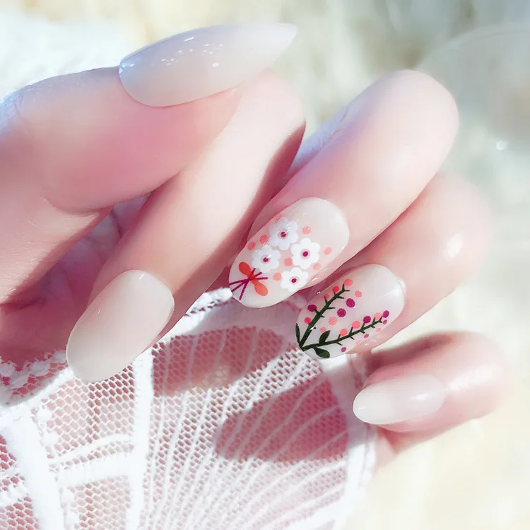 Manicure Finished Product Nail Patch Fake Nails Finished Product Manicure Patch Nail PCs Gum-Wear a Z22