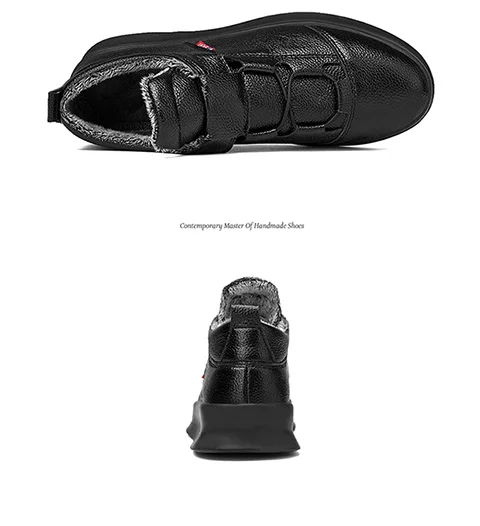 mocassin homme men sneakers casual leather plush winter warm walking shoes black non slip damping zapatos de hombre