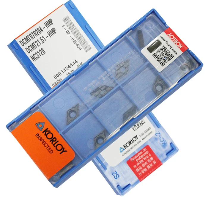 Корея KORLOY DCMT070202-HMP PC9030 DCMT070204-HMP NC3020 DCMT070204-HMP NC3120(10 шт./лот) резец для внутренней обточки вставки
