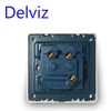 Delviz 16A power socket panel AC 110V~250V 86mm European standard German socket White square Round hole EU standard wall outlet ► Photo 2/6