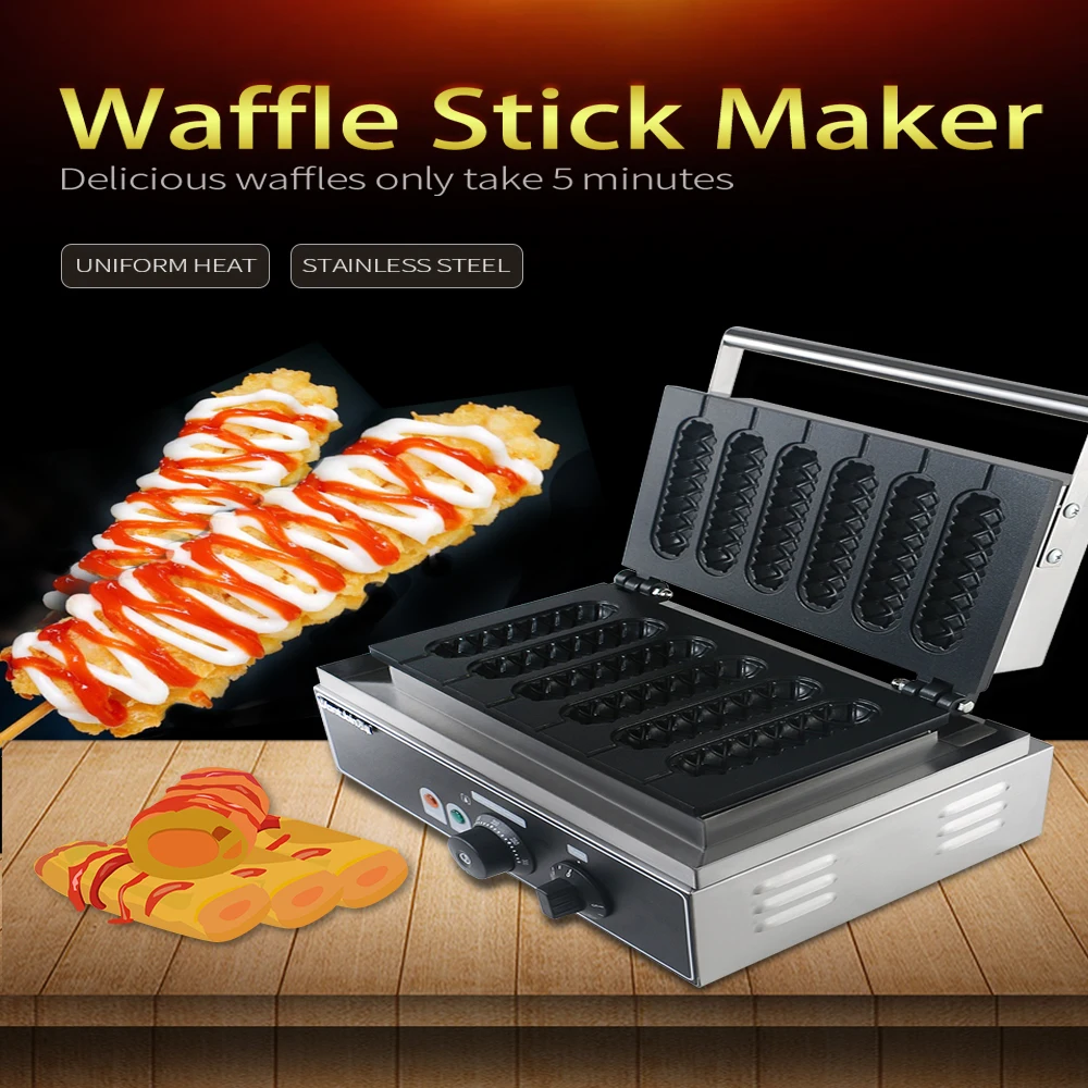 Wantjoin CE Коммерческая хрустящая машина Вафля Хот дог крем колбаса 220 130 в США