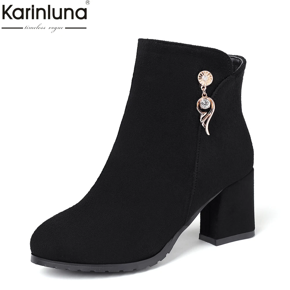 

Women's 2020 Dropship top quality big Size 43 Autumn Winter Shoes Woman Boots female high Heels Concise ankle Boots Women Shoes