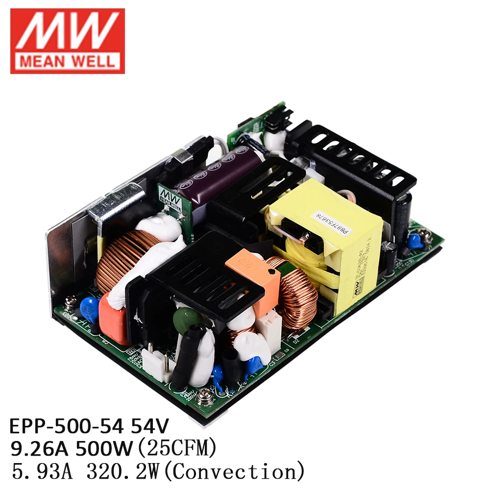 MEAN WELL EPP-500-54 500W 9.26A 54V High Efficiency Miniaturized 5”x 2”Industrial Open Frame Power Supply PCB power unit PSU |