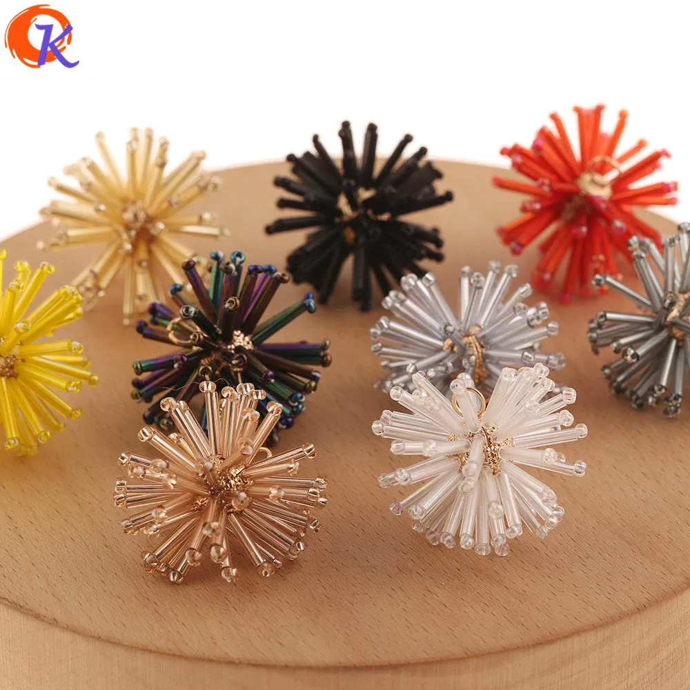 Cordial Design 10Pcs 30*30MM Jewelry Accessories/Crystal Beads Charms/Hand Made/Flower Ball Shape/Earring Findings/DIY Making
