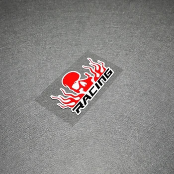 

NO.S117 Safety Reflective Skull Flaming Racing Stickers Motorcycle Helmet Car Door Windshield Stickers Decal