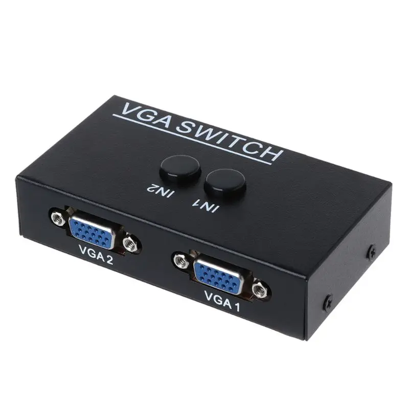 2 Ports Switcher Splitter 2 Ways VGA Video Switch Adapter Converter Box for PC Monitor Accessories