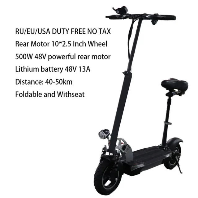 Escooter Patinete Eléctrico 45 км/ч 48 в 500 Вт E-Scooter батарея 80 км Patinete Electronic Adulto скутер электрический велосипед E скутеры - Цвет: 500W 48V13AH