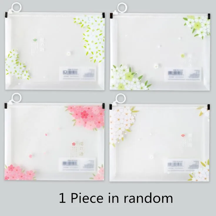 1 Piece in random1 1 шт. Kawaii Sakura A4 папка принадлежности школьные книги канцелярские принадлежности Органайзер бумаги карандаш офисный чехол для хранения файл сумка - Цвет: 1 Piece in random1